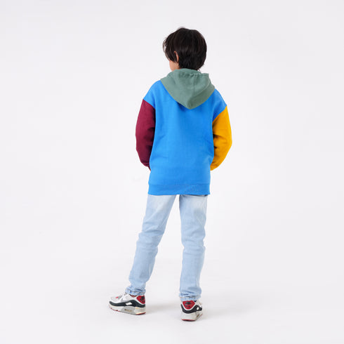 COLOR BLOCK PRINTED HOODIE
